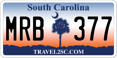 SC license plate MRB377