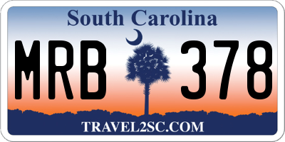 SC license plate MRB378