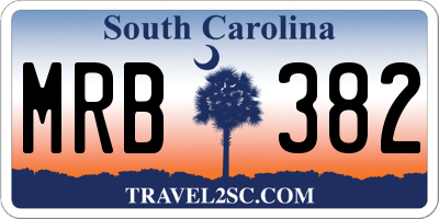 SC license plate MRB382