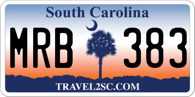 SC license plate MRB383