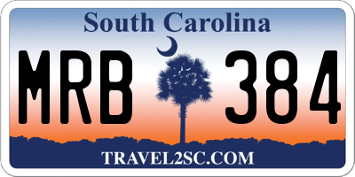 SC license plate MRB384