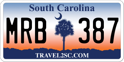 SC license plate MRB387