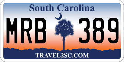 SC license plate MRB389