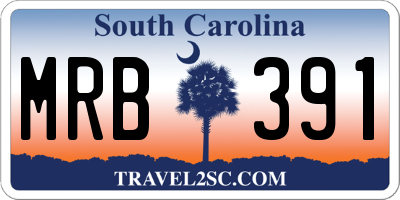 SC license plate MRB391
