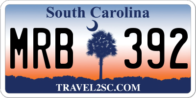 SC license plate MRB392
