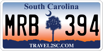 SC license plate MRB394