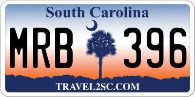 SC license plate MRB396