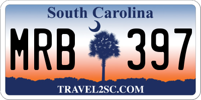 SC license plate MRB397