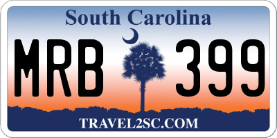 SC license plate MRB399