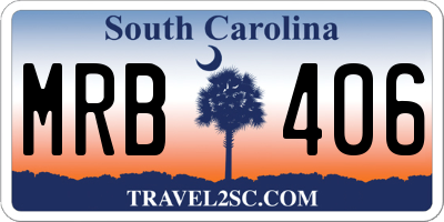 SC license plate MRB406