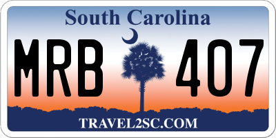 SC license plate MRB407