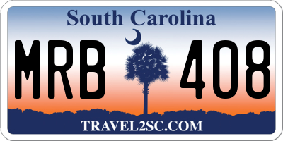 SC license plate MRB408