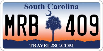 SC license plate MRB409