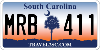 SC license plate MRB411