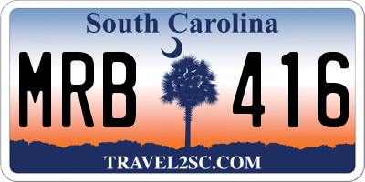 SC license plate MRB416