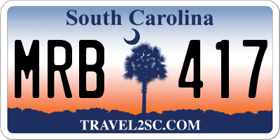 SC license plate MRB417