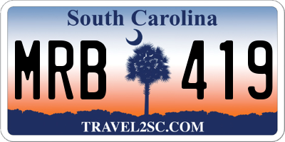 SC license plate MRB419