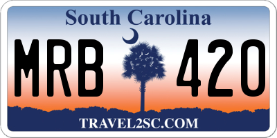 SC license plate MRB420