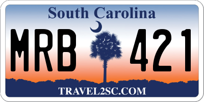 SC license plate MRB421