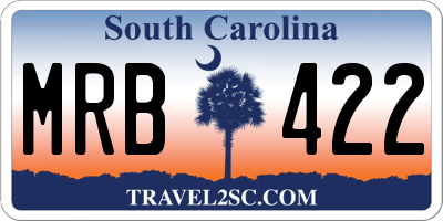 SC license plate MRB422