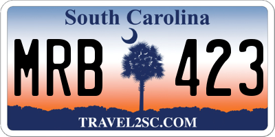 SC license plate MRB423