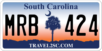 SC license plate MRB424