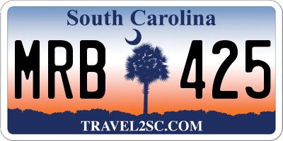 SC license plate MRB425