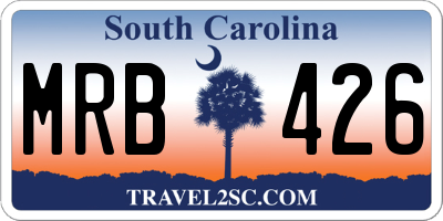 SC license plate MRB426
