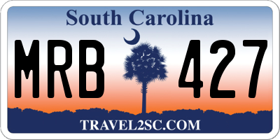 SC license plate MRB427