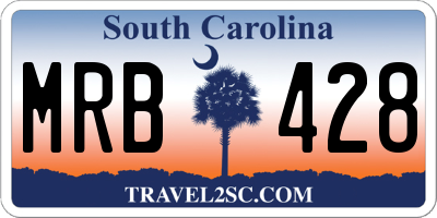 SC license plate MRB428