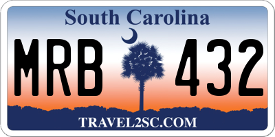 SC license plate MRB432