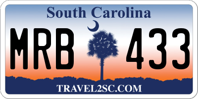 SC license plate MRB433