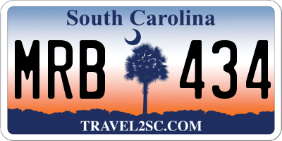 SC license plate MRB434