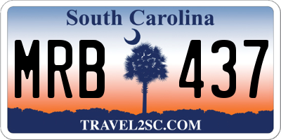 SC license plate MRB437
