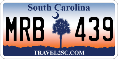 SC license plate MRB439