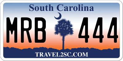 SC license plate MRB444