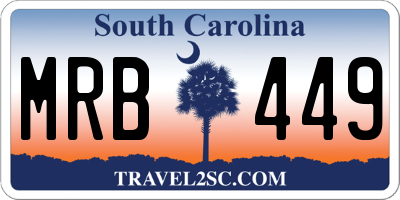 SC license plate MRB449