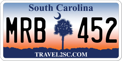 SC license plate MRB452