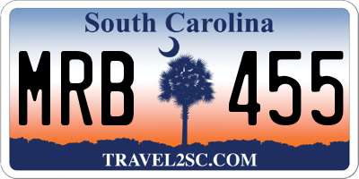 SC license plate MRB455