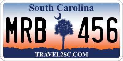 SC license plate MRB456