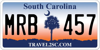 SC license plate MRB457