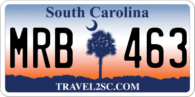 SC license plate MRB463