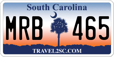 SC license plate MRB465