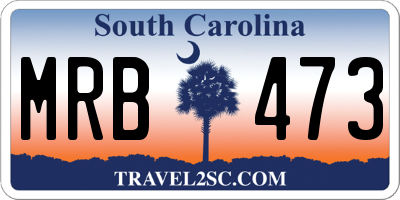 SC license plate MRB473