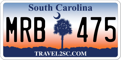 SC license plate MRB475