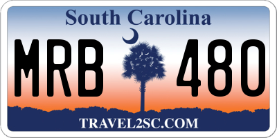 SC license plate MRB480