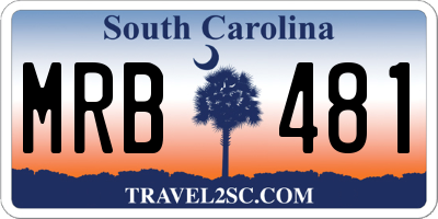 SC license plate MRB481
