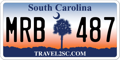 SC license plate MRB487