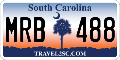 SC license plate MRB488