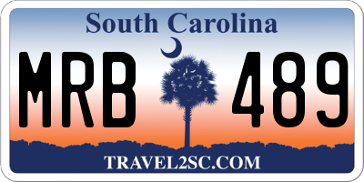 SC license plate MRB489